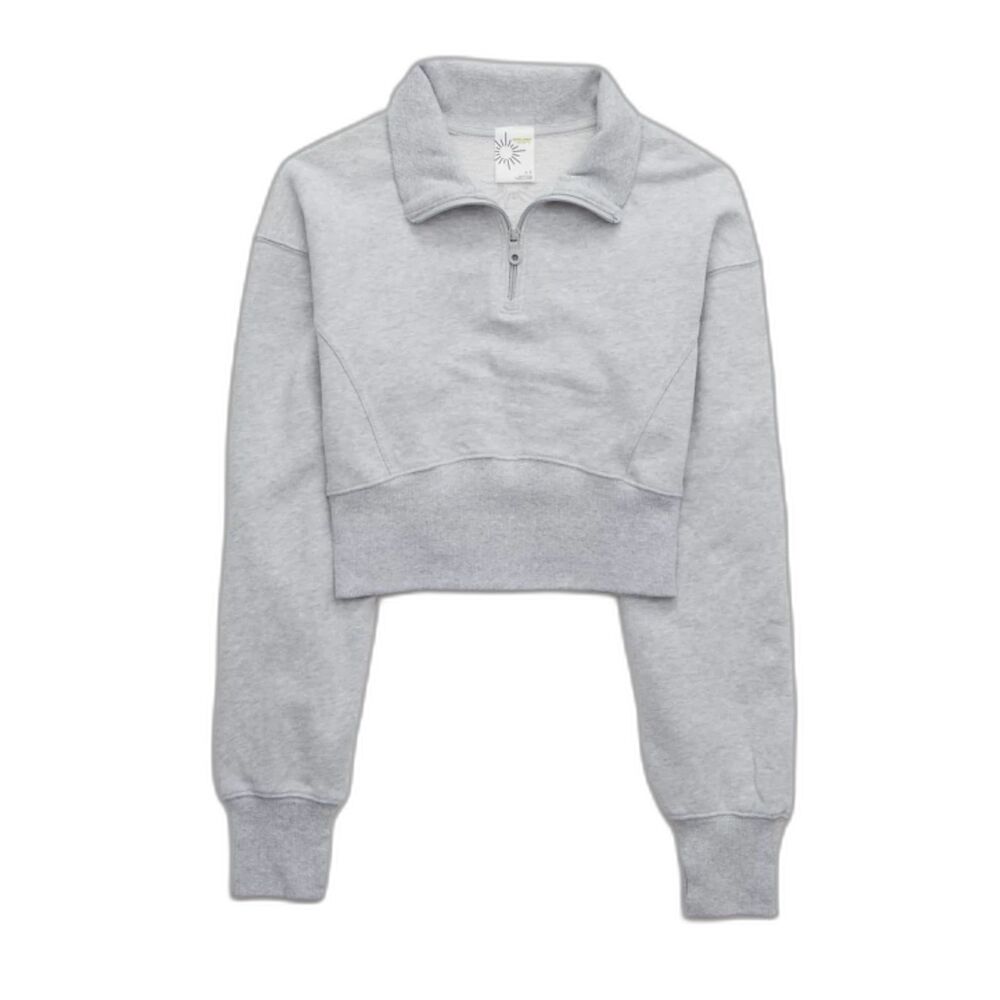 Offline by Aerie Throw Back Corset Cropped Quarter Zip Lounge Athleisure Small